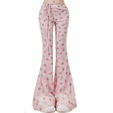 Coquette Roses & Bows Flared Pants