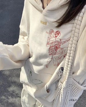 Greek-Roman Art Embroidery Aesthetic Hoodie
