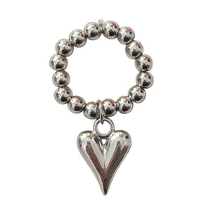 Grunge Heart Charm Ring