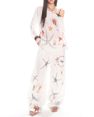 Mermaid Aesthetic Off-Shoulder Top