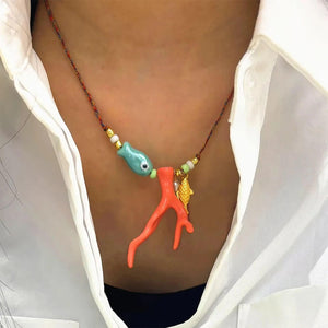 Mermaidcore Fish & Coral Necklace
