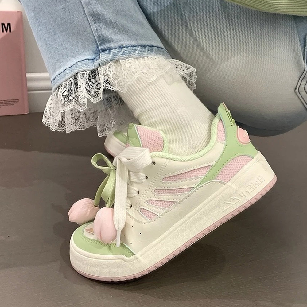 Mint Green Tulip Sneakers