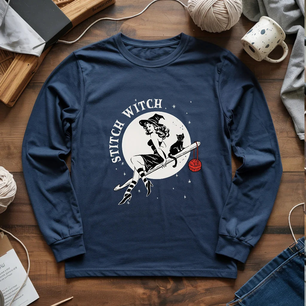 Crochet Stitch Witch Long Sleeve T-shirt