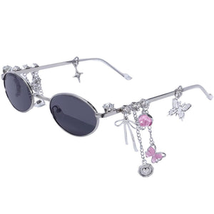 Fairycore Oval Sunglasses with Charms