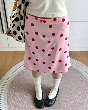 French Kiss Polka Dot Knee-Length Skirt
