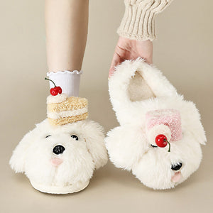 Puppy & Cake Fluffy Slippers