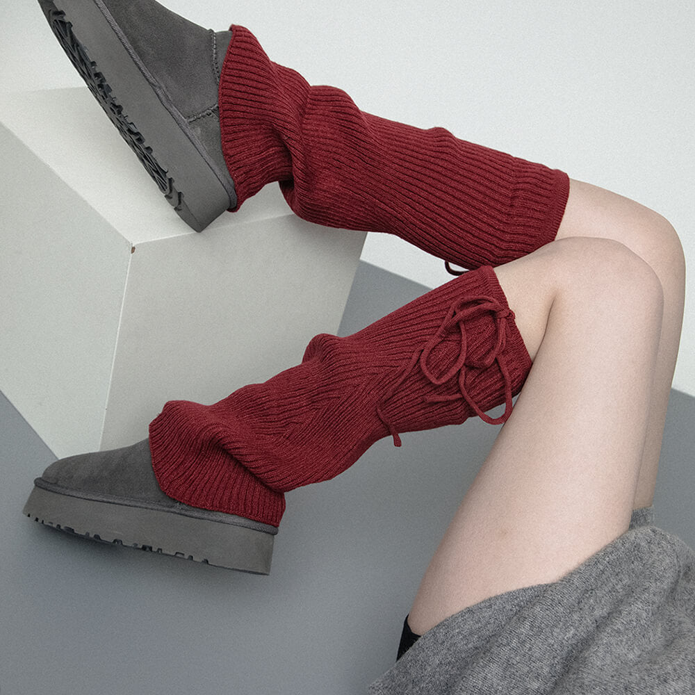 Soft Girl Ribbed Leg Warmers