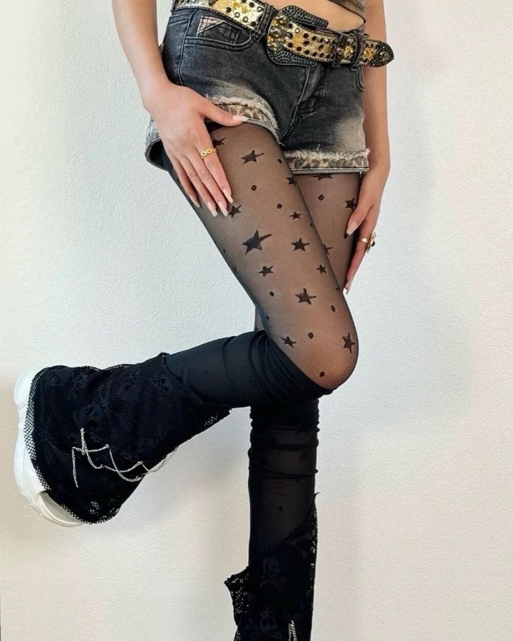 Star Print Tights
