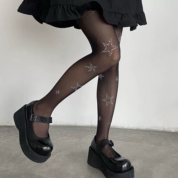 Star Girl Rhinestone Tights