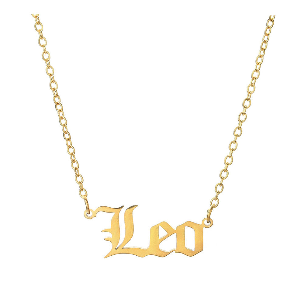 Zodiac Nameplate Necklace