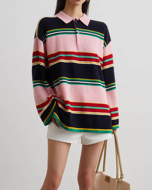 Campus Secrets Stripe Rugby Polo Shirt