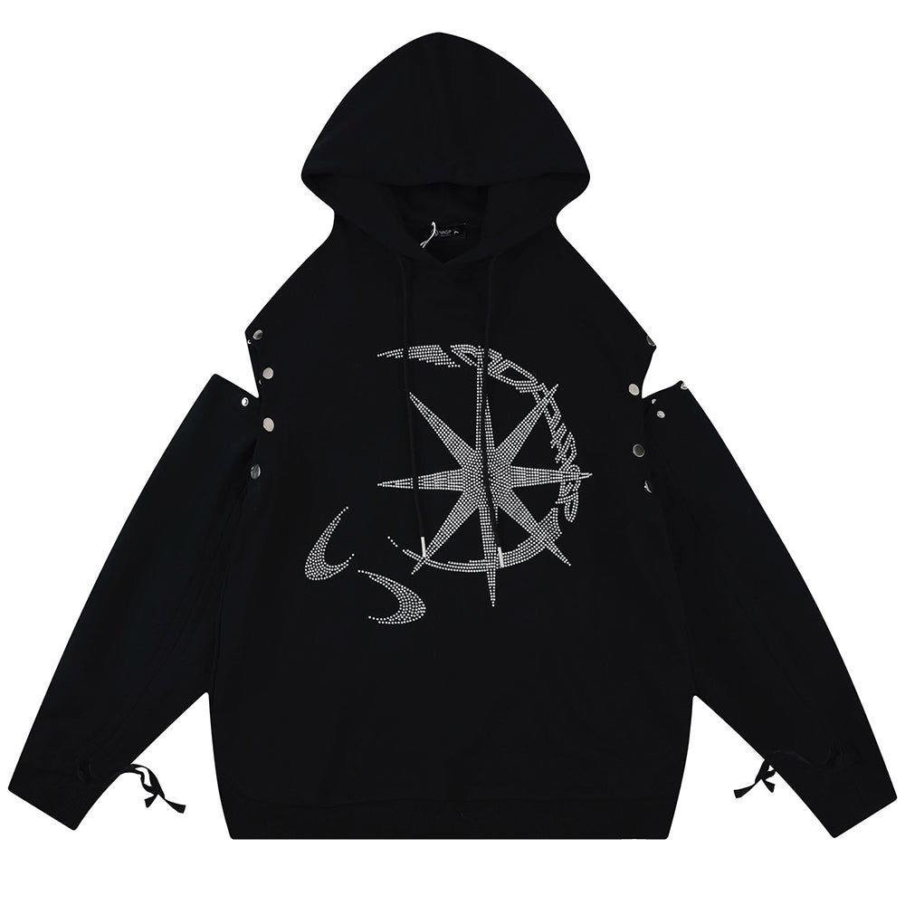 Sun & Moon Rhinestone Hoodie