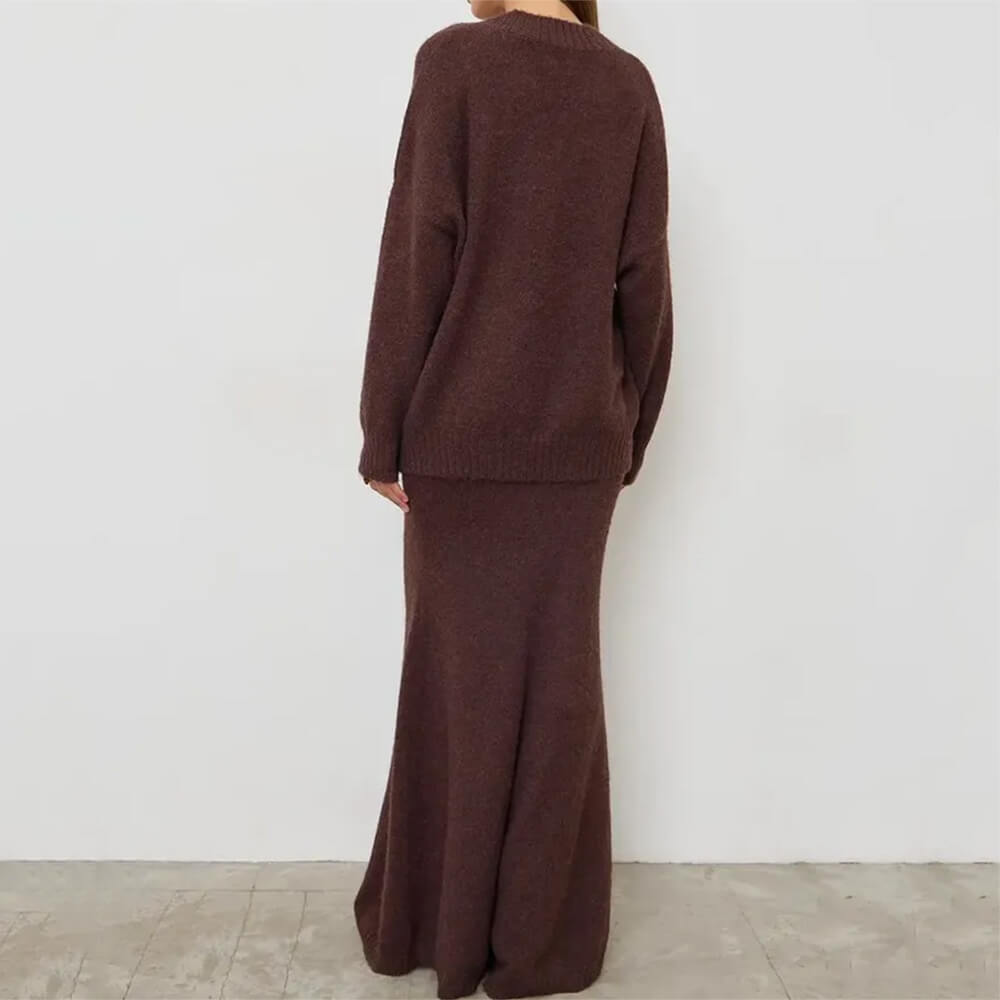 Mocha Sweater & Skirt Co-Ord