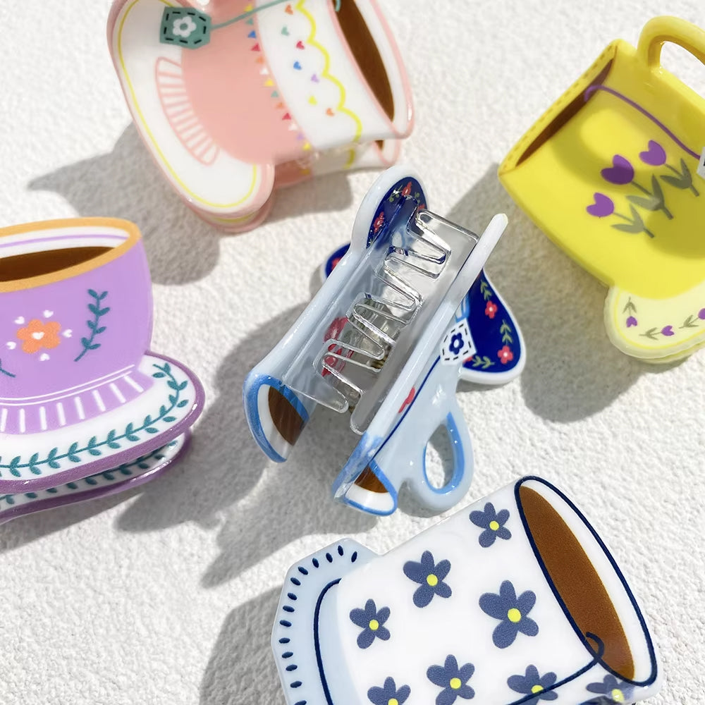Tea Cup Hair Claw Clip