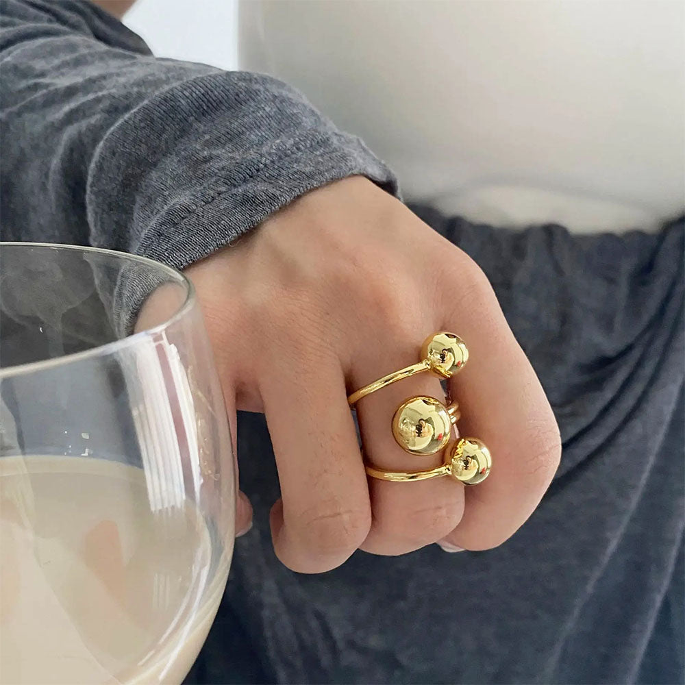 Triple Ball Statement Ring
