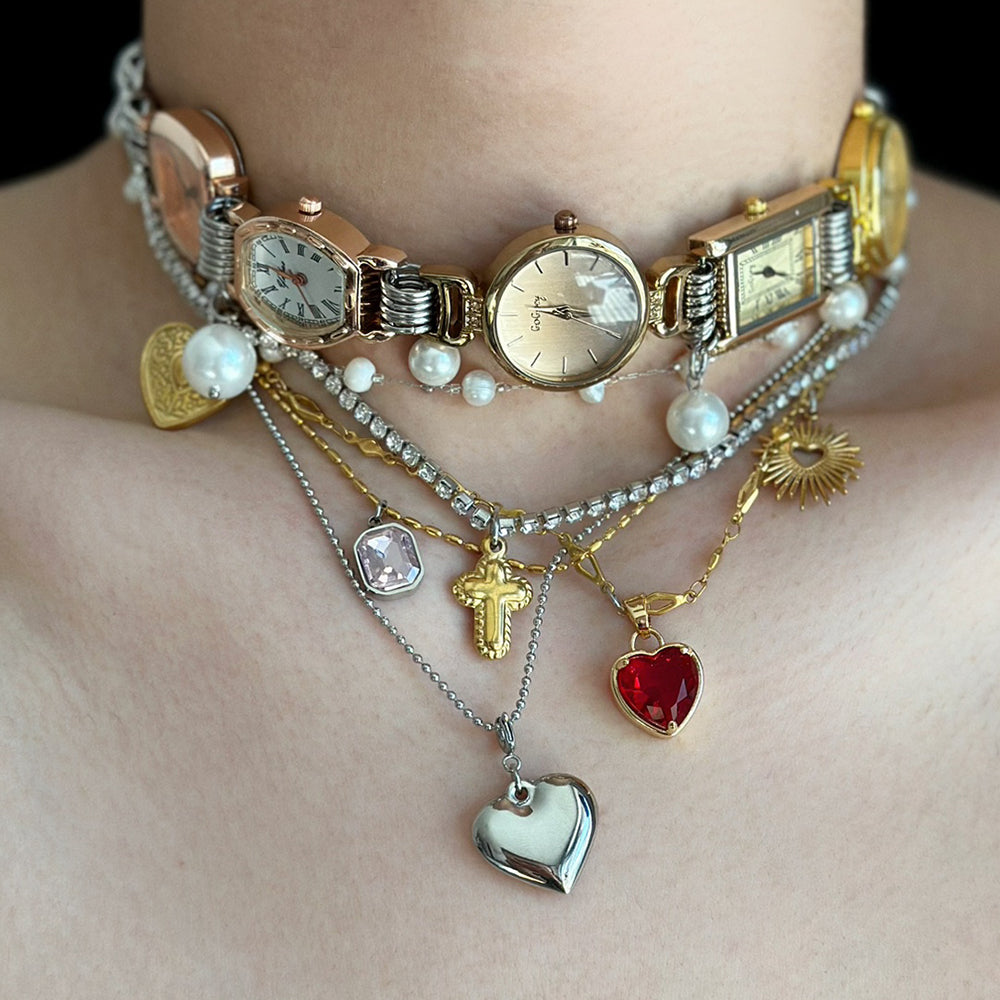 Vintage Layered Charm Necklace Set