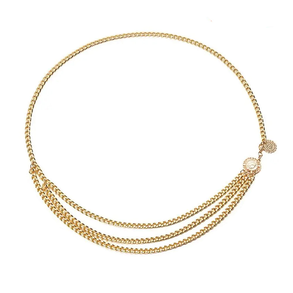 Vintage Style Coin Layered Chain Belt