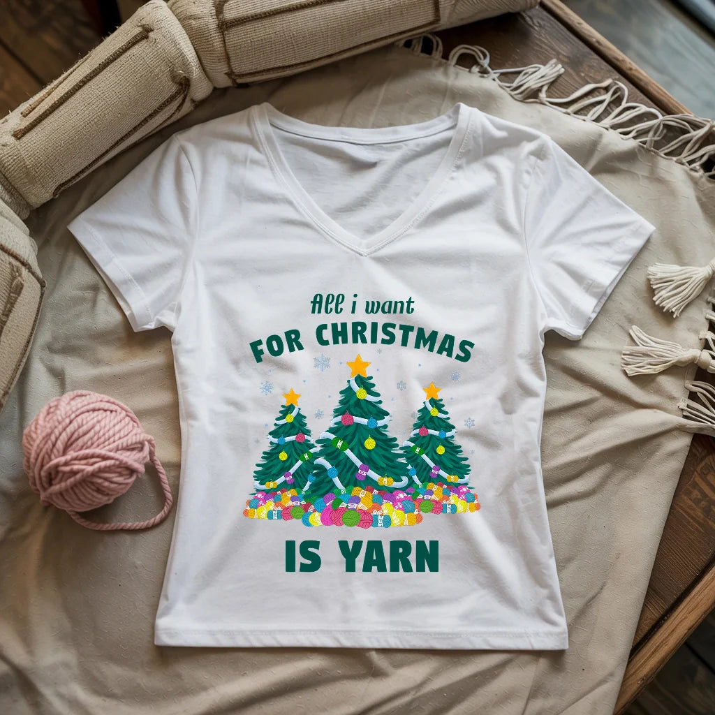 All I Want Is Yarn Lady V-neck
