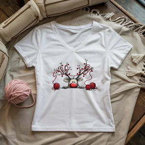 Waiting For Xmas Lady V-neck