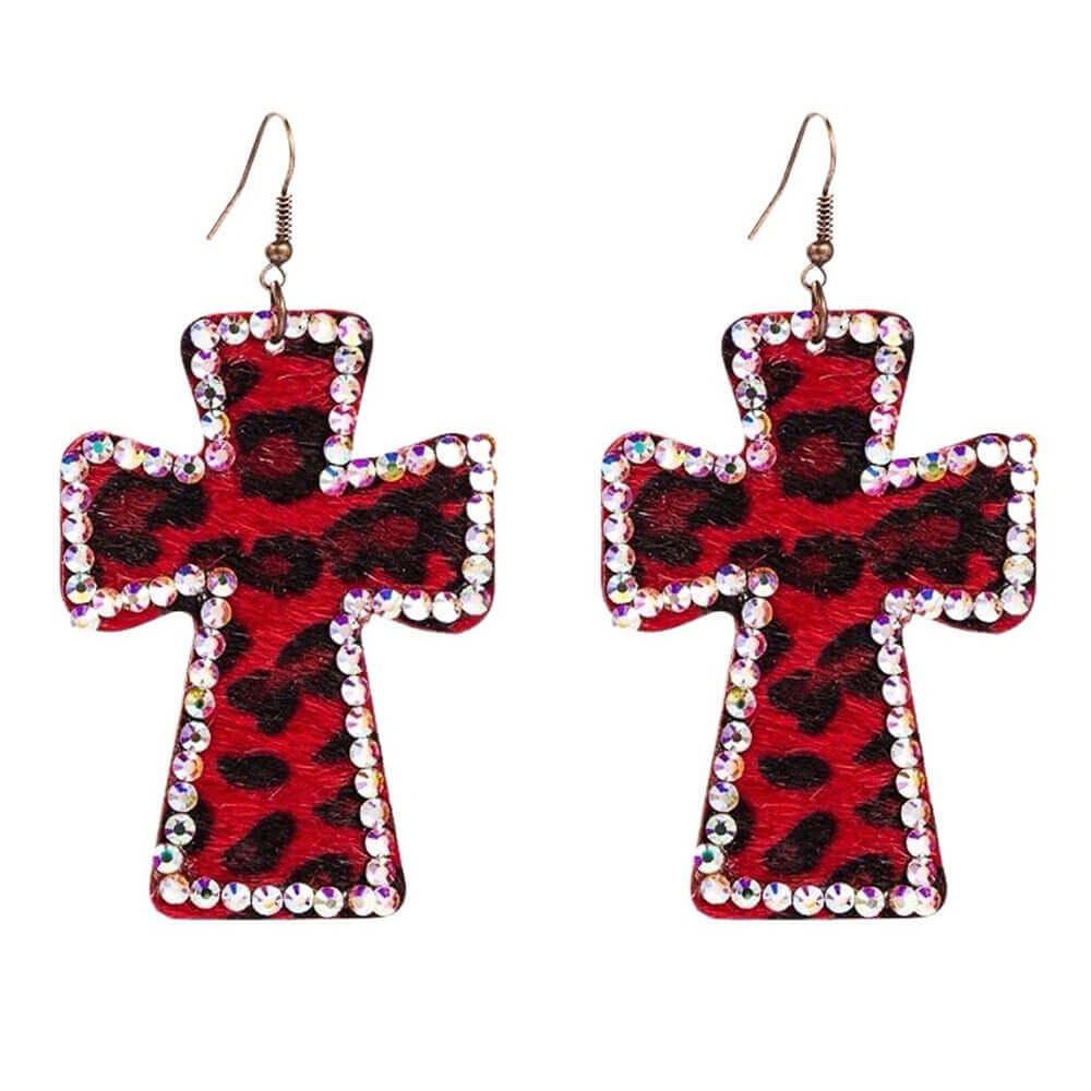 2000s Leopard Cross Earrings