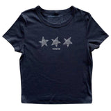 Y2K Star Print Baby Tee